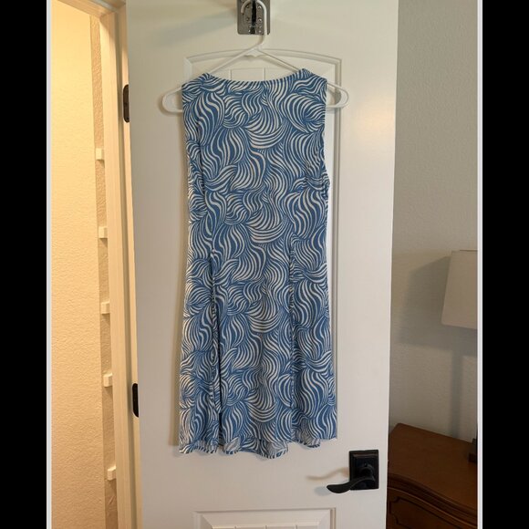 Reformation Rilynn Dress Blue and White | Size 8 - Picture 7 of 8